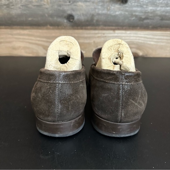 Johnston & Murphy Mens Size 10M Slip On Loafers Brown Suede Sheepskin Leather - Picture 3 of 10